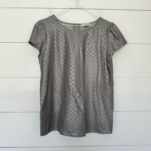 Ann Taylor Loft Women’s Medium Silver Blouse - Picture 1 of 4